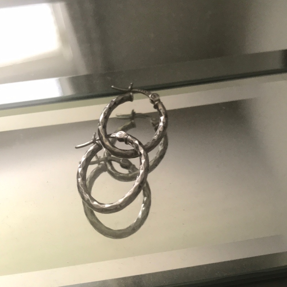 Silver (925) Oval Shaped- Braided Hoop Earrings
